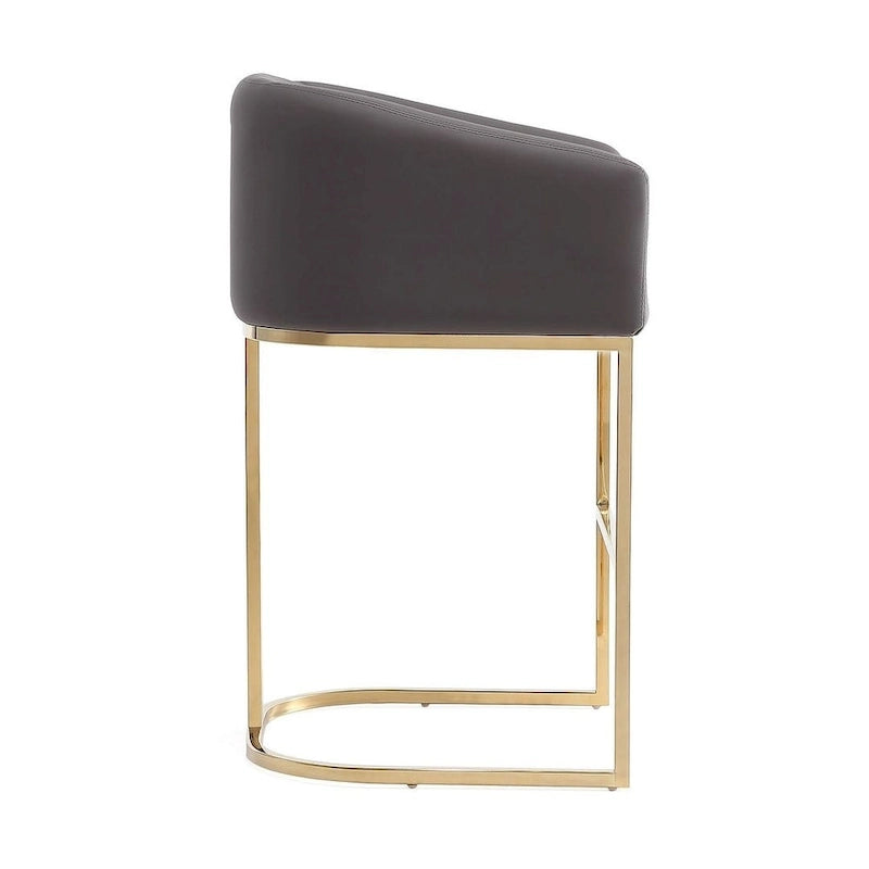 Mid-century barkruk op toonbankhoogte met gouden voet