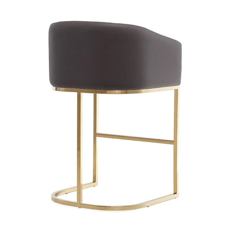 Mid-century barkruk op toonbankhoogte met gouden voet