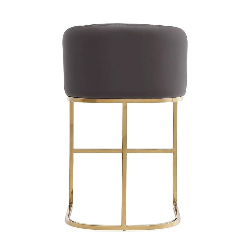 Mid-century barkruk op toonbankhoogte met gouden voet
