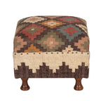 Handgemaakte Kilim gestoffeerde Ottomaanse kruk
