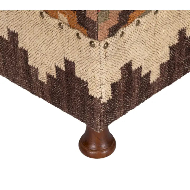 Handgemaakte Kilim gestoffeerde Ottomaanse kruk