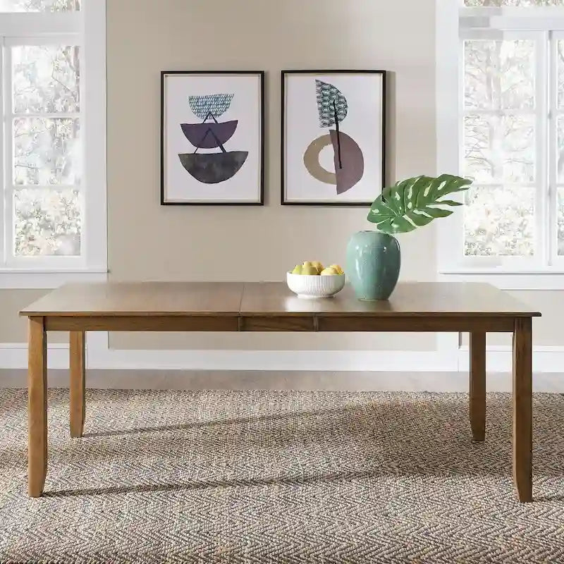 Antieke honingkleurige rechthoekige eettafel