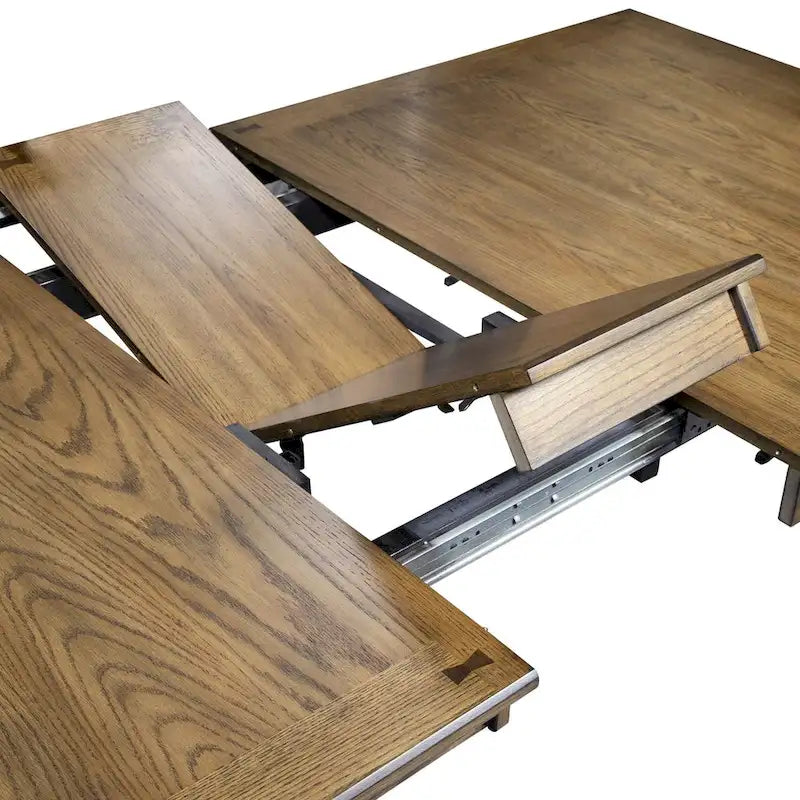 Antieke honingkleurige rechthoekige eettafel
