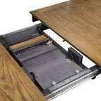 Antieke honingkleurige rechthoekige eettafel