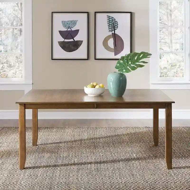 Antieke honingkleurige rechthoekige eettafel