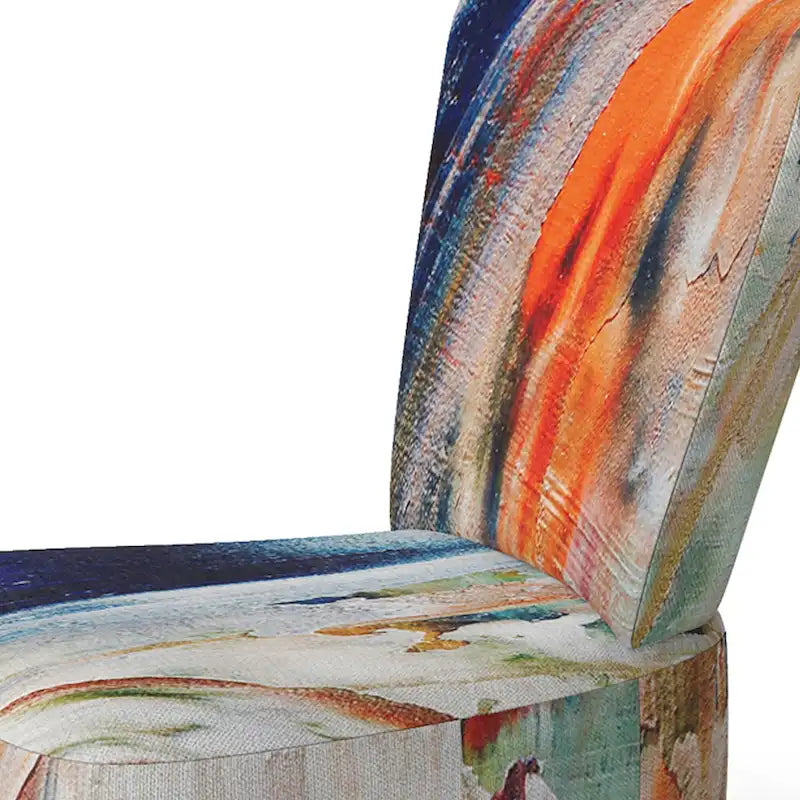 Kleurrijke Abstracte Schilderstreken II Gestoffeerde Accentstoel