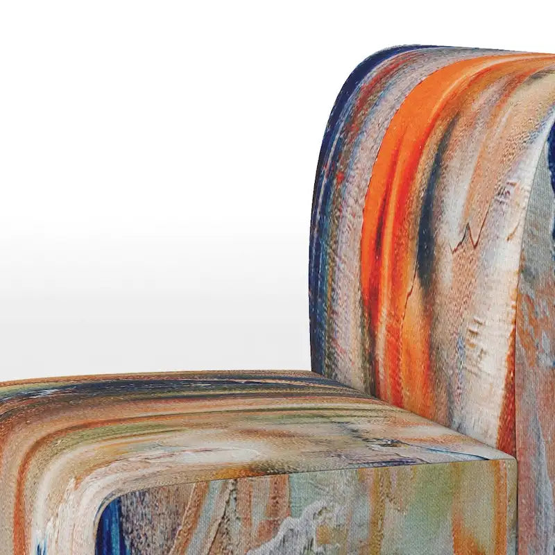 Kleurrijke Abstracte Schilderstreken II Gestoffeerde Accentstoel