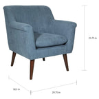 Fauteuil met rolarmen en houten poten