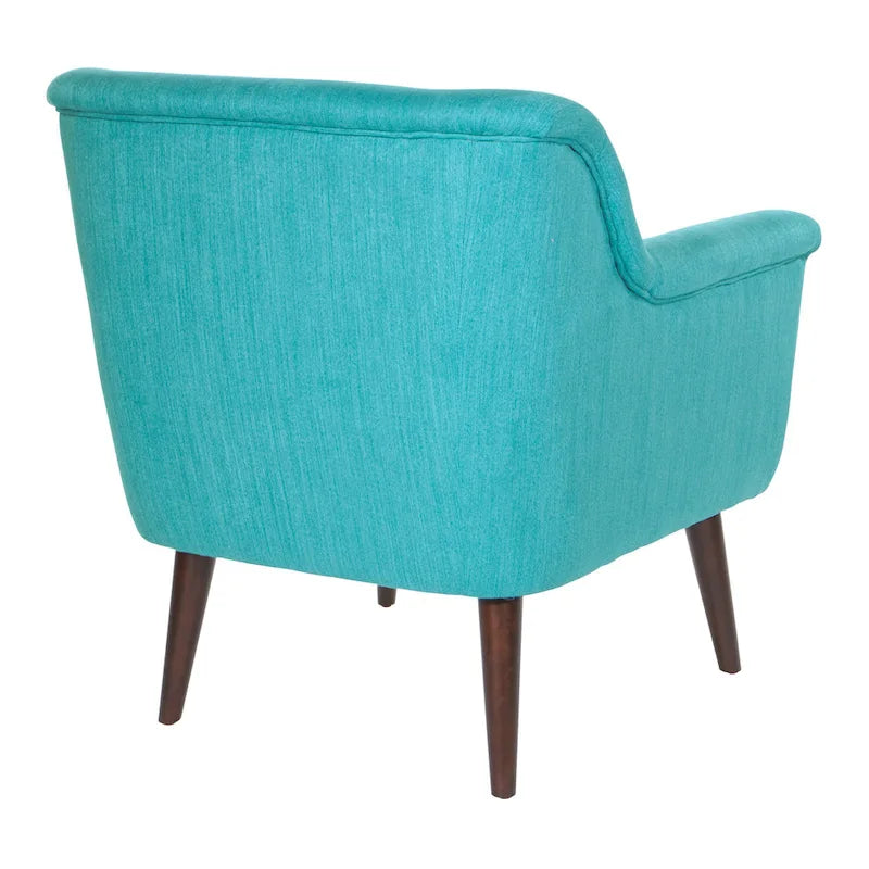 Fauteuil met rolarmen en houten poten