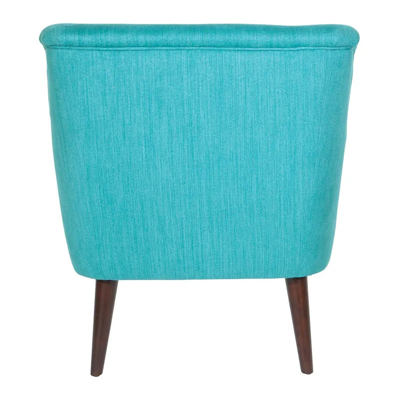 Fauteuil met rolarmen en houten poten