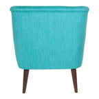 Fauteuil met rolarmen en houten poten
