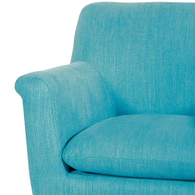 Fauteuil met rolarmen en houten poten