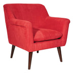 Fauteuil met rolarmen en houten poten