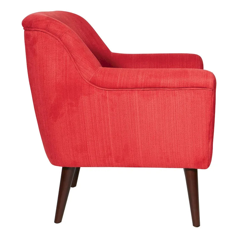 Fauteuil met rolarmen en houten poten