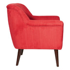 Fauteuil met rolarmen en houten poten