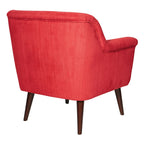 Fauteuil met rolarmen en houten poten
