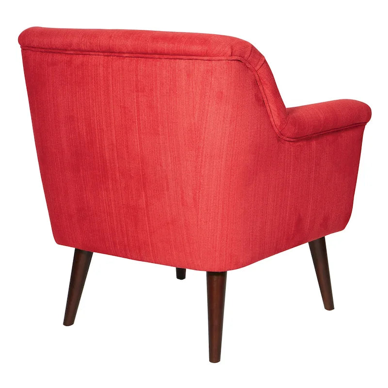 Fauteuil met rolarmen en houten poten