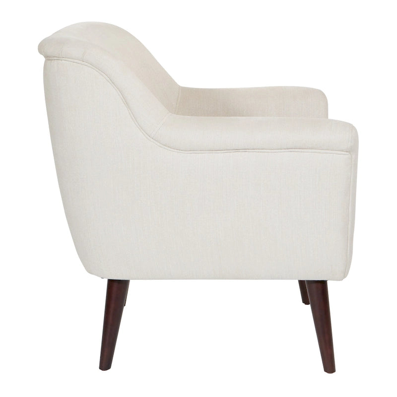 Fauteuil met rolarmen en houten poten