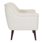 Fauteuil met rolarmen en houten poten