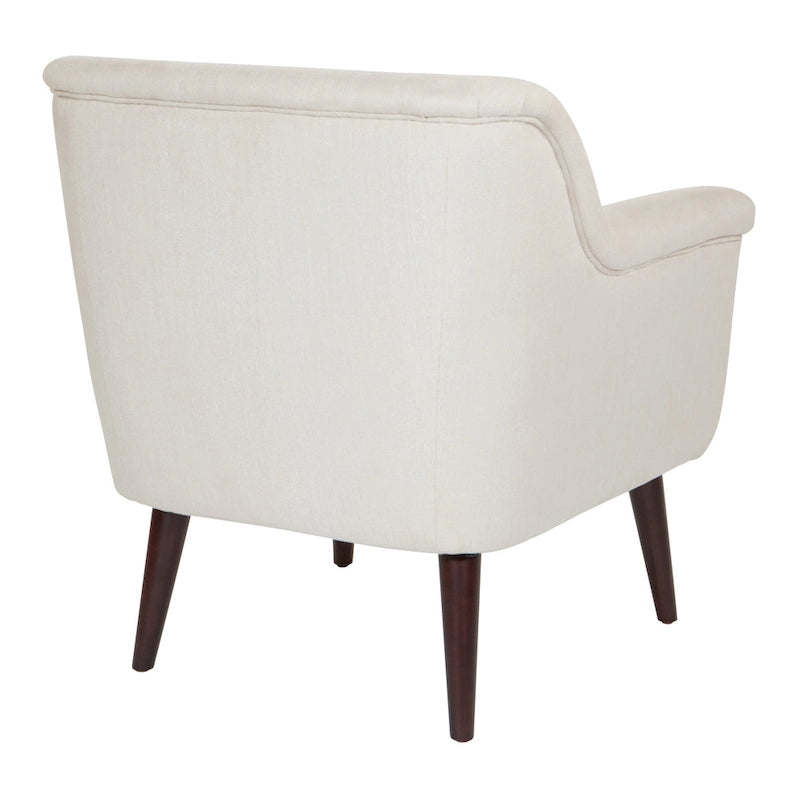 Fauteuil met rolarmen en houten poten