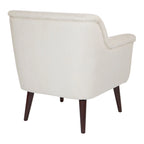 Fauteuil met rolarmen en houten poten