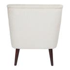 Fauteuil met rolarmen en houten poten