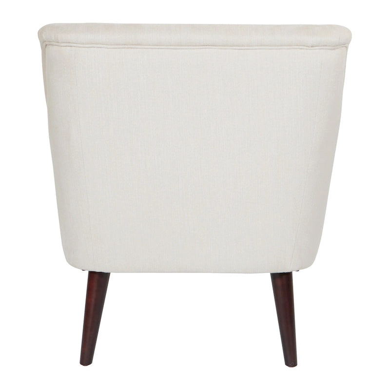 Fauteuil met rolarmen en houten poten