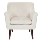 Fauteuil met rolarmen en houten poten