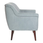 Fauteuil met rolarmen en houten poten