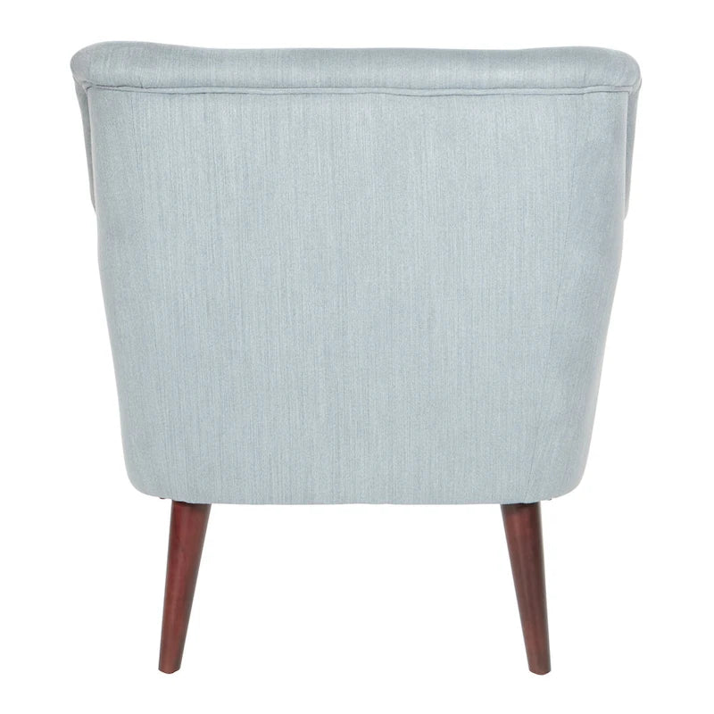 Fauteuil met rolarmen en houten poten