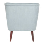 Fauteuil met rolarmen en houten poten