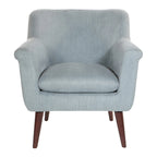 Fauteuil met rolarmen en houten poten