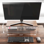 L-vormig computerbureau met monitorstandaard en opbergplank
