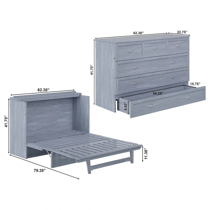 Queen Murphy Bedkist met Matras – Driftwood