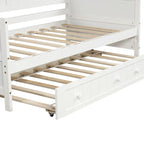 Houten twijfelaar slaapbank met uitschuifbaar bed