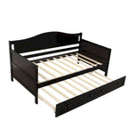 Houten twijfelaar slaapbank met uitschuifbaar bed