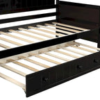 Houten twijfelaar slaapbank met uitschuifbaar bed