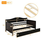 Houten twijfelaar slaapbank met uitschuifbaar bed