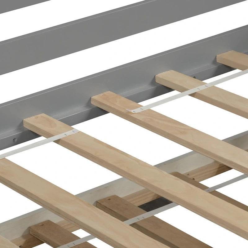 Houten twijfelaar slaapbank met uitschuifbaar bed