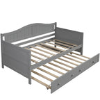 Houten twijfelaar slaapbank met uitschuifbaar bed