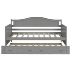 Houten twijfelaar slaapbank met uitschuifbaar bed