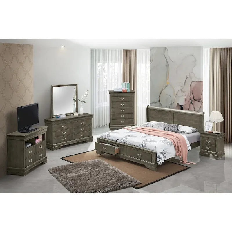 King Storagebed met houten paneel