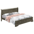 King Storagebed met houten paneel
