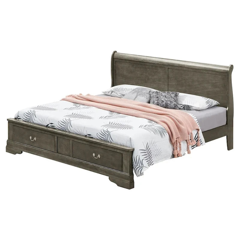 King Storagebed met houten paneel