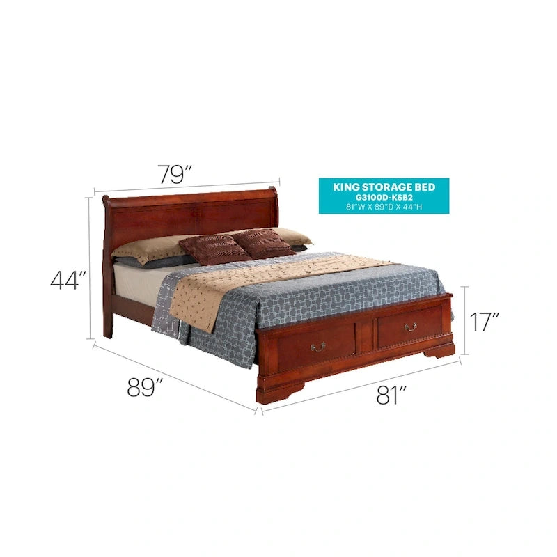 King Storagebed met houten paneel