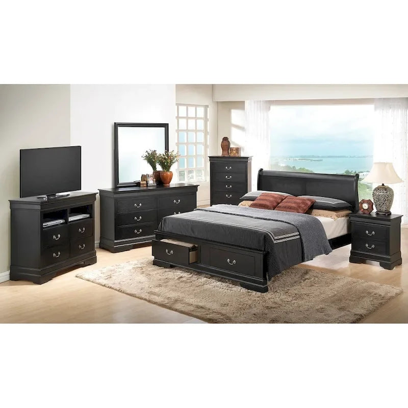King Storagebed met houten paneel