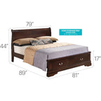 King Storagebed met houten paneel