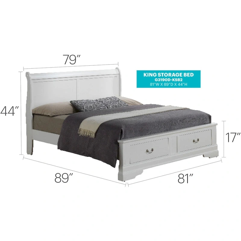 King Storagebed met houten paneel