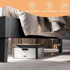 Gestoffeerd platformbedframe met houten lattenbodem