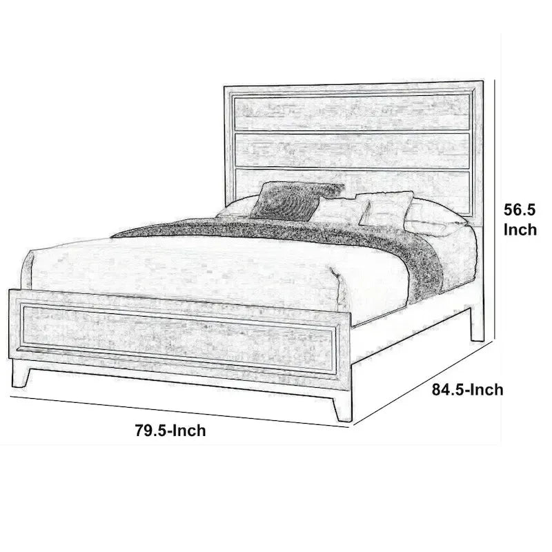 Kingsize bedframe met planken hoofdbord